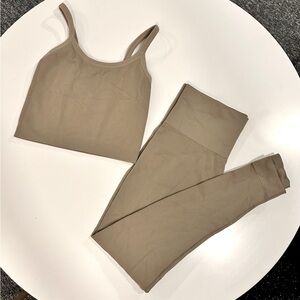 Set Active Sculptflex Legging and Body Crop Set | Sand